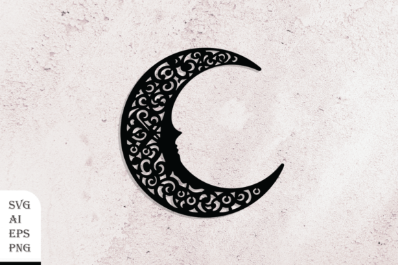 A Cartoon Crescent Silhouette for Crafts & Graphics
