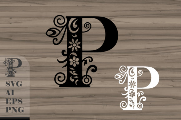 A Designers Review of the Floral Decorative Letter P for Crafts and Graphics