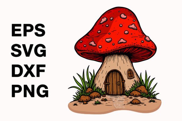 A Whimsical Mushroom Vector Asset for Graphics and Templates