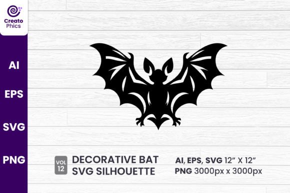 Decorative Bat Silhouette Sublimation 12: Graphics for Crafts