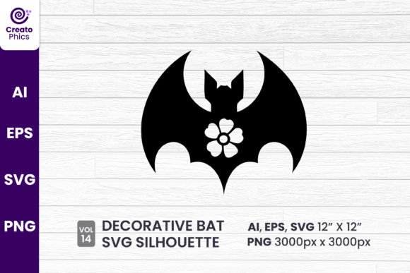 Decorative Bat Silhouette Sublimation 14: Graphics for Crafts-Driven Branding