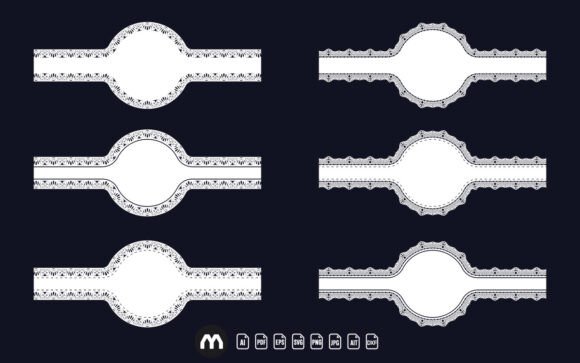 Decorative Circular Border Lace Frame SVG Graphics