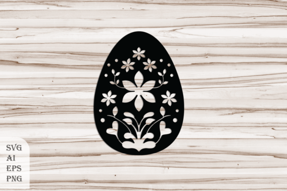 Decorative Easter Egg Silhouette: Graphics & Crafts