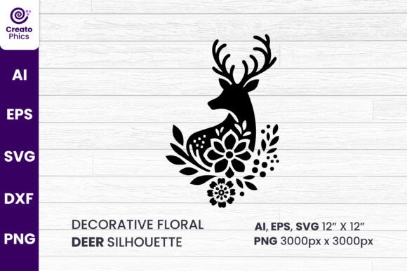 Decorative Floral Deer Silhouette SVG: A Designer's Review