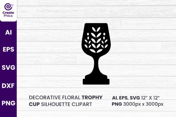 Decorative Floral Trophy Cup Clipart SVG: A Graphics & Crafts Review