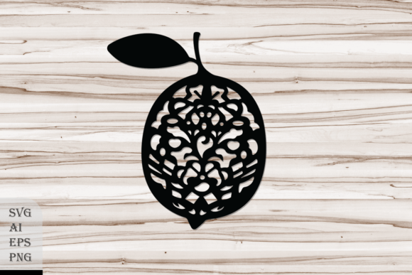 Decorative Silhouette of Lemon Graphics & Crafts