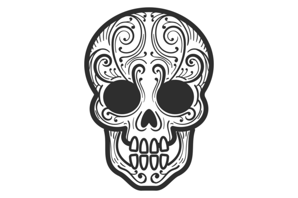Decorative Skull Drawing for Craft Graphics