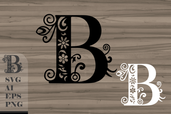 Floral Decorative Letter B
