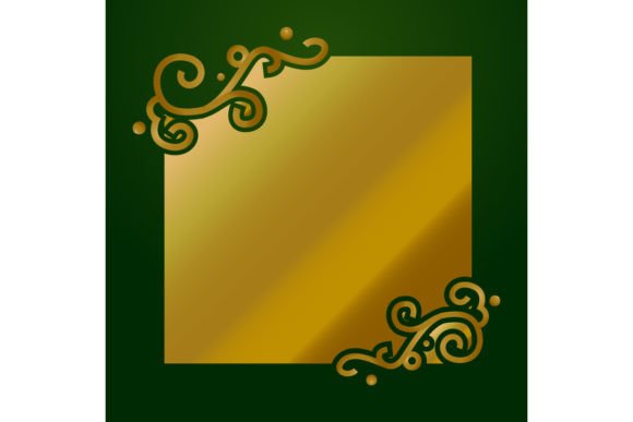 Golden Decorative Traditional Art Frame Graphics & Backgrounds