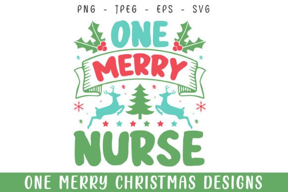 One Merry Nurse Christmas Decorative Svg for Crafts & Graphics