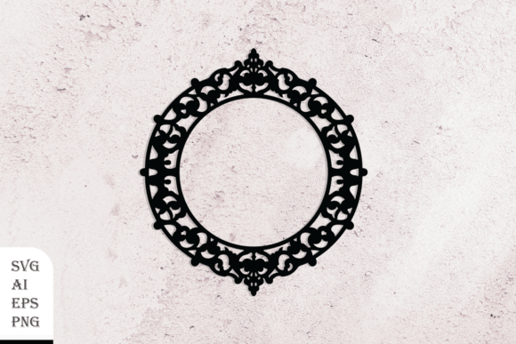 Round Decorative Frame: A Versatile Graphic Asset for Crafts and Design