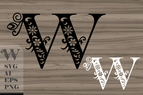 The Floral Decorative Letter W: A Versatile Graphics Asset for Crafts